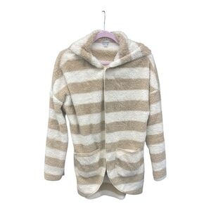 P.J. Salvage Tan and Cream Fleece Cardigan